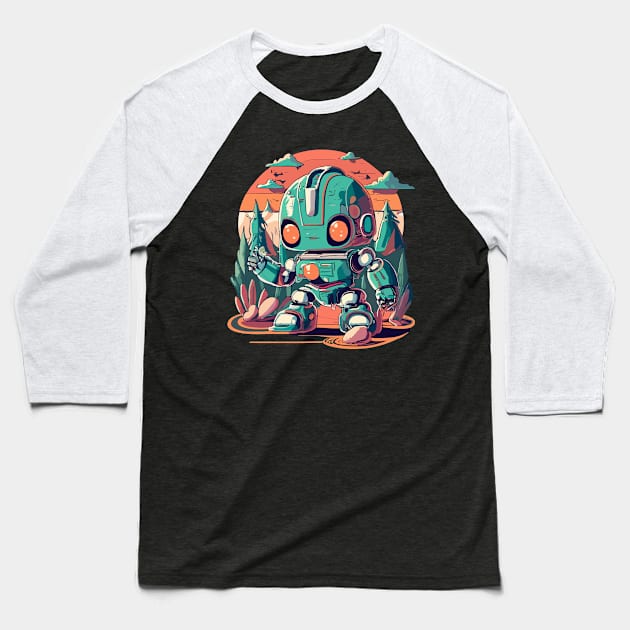 Chibi Mech Bot Baseball T-Shirt by Mecha Design by MechaRon